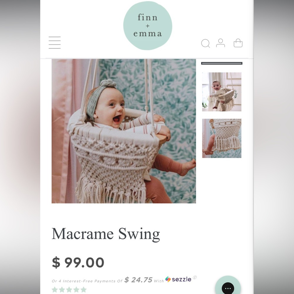 Finn & Emma Macramé Baby Swing